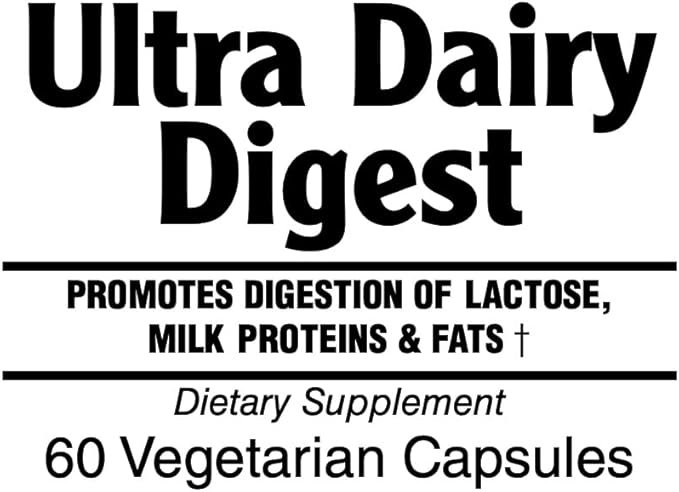 Ultra Dairy Digest- Helps Digestion of Lactose containing Products, Milk PROTEINS & Milk FATS † (for Milk/Dairy Intolerance) 3-in-1 Formula