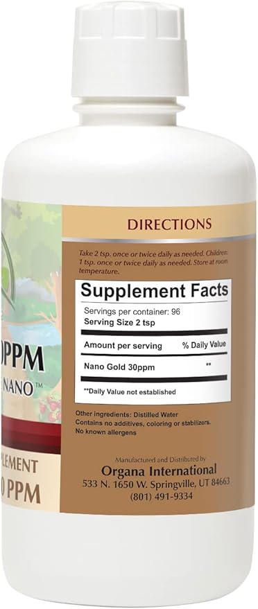 Organa Pure Crystalline Liquid Gold Supplement - 30 PPM - Colloidal Minerals 32 Ounce