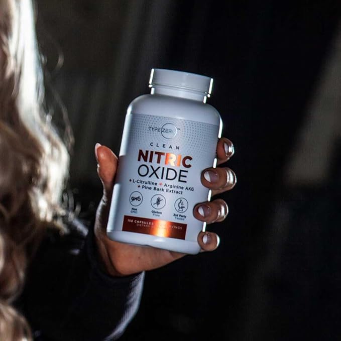 Type Zero Nitric Oxide 6X Booster, 150 Veggie Capsules - Natural Supplement - Beetroot, Arginine AKG, Citrulline, Pine Bark, Garlic & VIT C | Nitrous Oxide