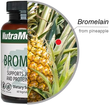 NutraMedix Bromelain Supplements - Proteolytic Enzymes from Pineapple Stems + Bromelain 1,000mg - Designed to Offer Digestion, Exercise and Joint Support - Gluten, Soy and Dairy-Free (60 Capsules)