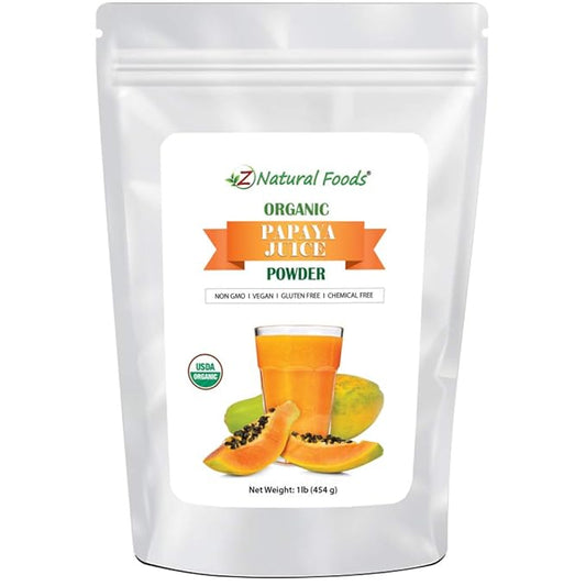 Organic Papaya Juice Powder - Tropical Fruit Superfood Drink Mix Supplement - Mix In Smoothies, Shakes, Tea, Cooking Baking Recipes - Non GMO, Gluten Free, Vegan, Kosher - 1 lb