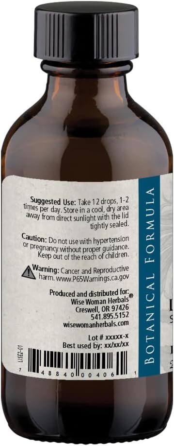 Wise Woman Herbals Licorice Root Solid Extract 4:1, Alcohol-Free, Herbal Digestive & Stomach Comfort, Adrenal Balance, Immune & Respiratory Support, Supports a Healthy Inflammatory Response, 2 Fl Oz