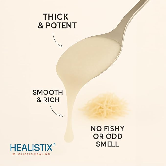 Healistix Raw Sea Moss Gel [16 Oz] - Exquisitely Crafted from Irish Seamoss Wildcrafted in The Pristine Waters of St Lucia, A Natural Delight