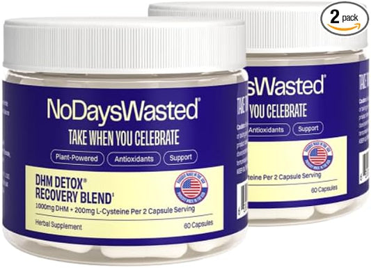 DHM Detox, 120 Capsules (60 Servings) - Jar - Take During Evening for Better Next Day and Recovery