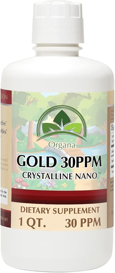 Organa Pure Crystalline Liquid Gold Supplement - 30 PPM - Colloidal Minerals 32 Ounce