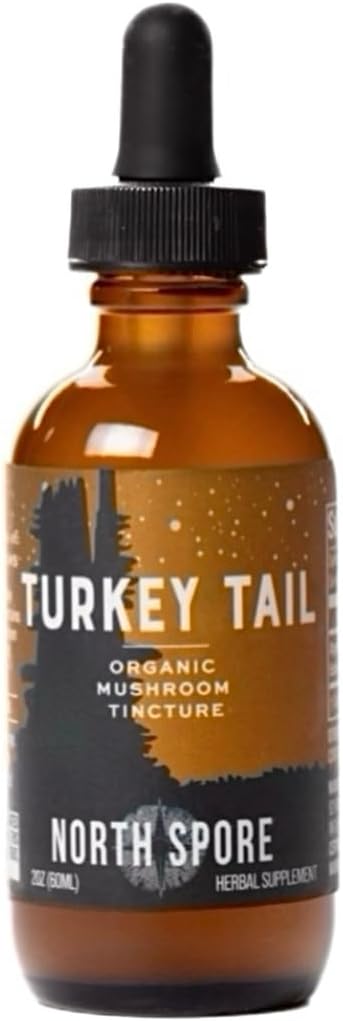 North Spore Organic Turkey Tail Tincture | Mushroom Supplement for Immune Wellness | Sustainably Grown & Confirmed for Potency | Trametes Versicolor Extract | Vegan, Non-GMO - 2oz