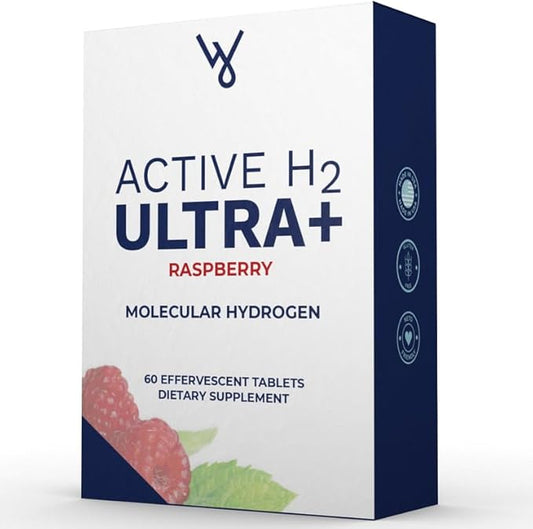 Active H2 Ultra+ Hydrogen Water Tablet, Natural Raspberry. Supports Overall Well-Being with Benefits of Molecular Hydrogen 60 Servings