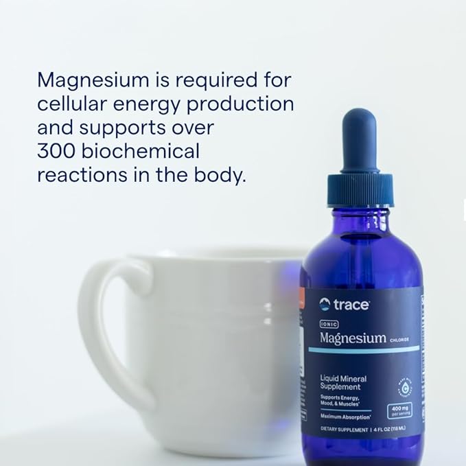 Trace Minerals Ionic Magnesium - Liquid Ionic Magnesium to Support Immune, Brain & Heart Health - Supplement to Aid Energy & Vitality - Supplement with Magnesium & Sodium - 4 fl oz (30 Servings)