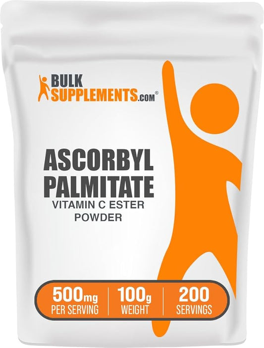 BulkSupplements.com Ascorbyl Palmitate Powder - Vitamin C Ester, Vitamin C Supplement - Gluten Free, 500mg per Serving, 100g (3.5 oz) (Pack of 1)