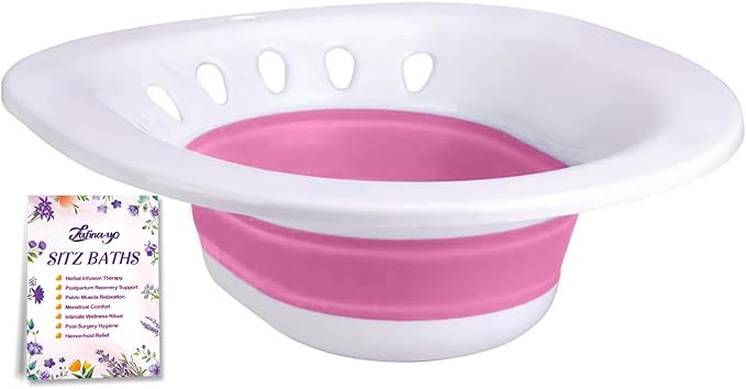 Yoni Steam Seat, Sitz Bath for Toilet, Expandable Basin for Perineal Soaking and V Steaming, Sitz Bath Seat for Hemorrhoids and Postpartum Care Soak