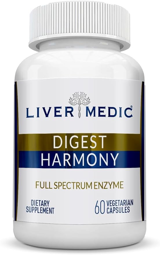 Digest Harmony Maximum Strength Digestive Enzymes, Helps Digest Gluten, Large Meals for Instant Bloating Relief, (60 Veggie Caps)