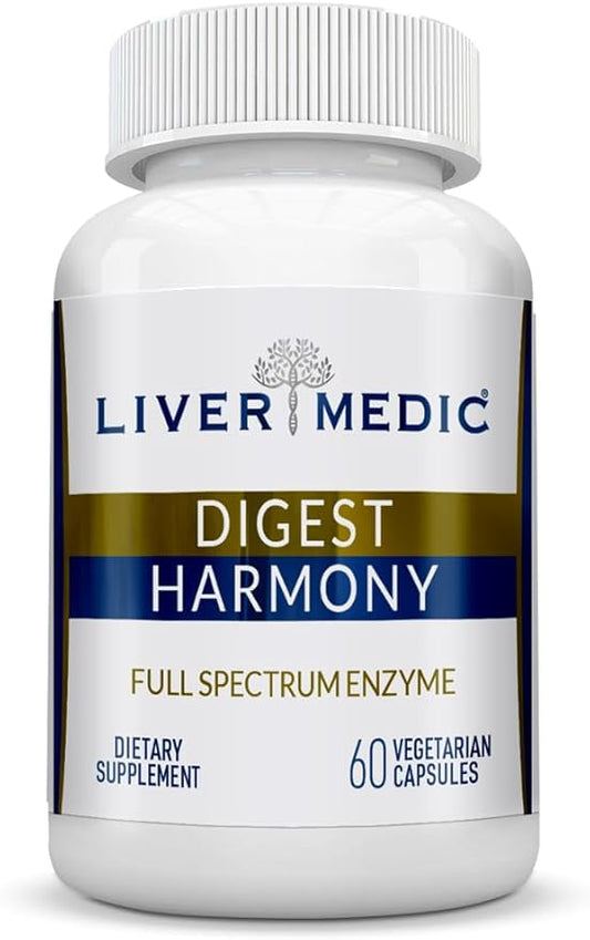 Digest Harmony Maximum Strength Digestive Enzymes, Helps Digest Gluten, Large Meals for Instant Bloating Relief, (60 Veggie Caps)
