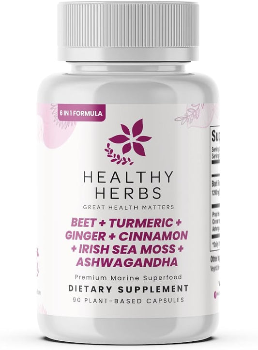Wildcrafted Sea Moss Capsules | 1950mg BATCG-6 "Heart Complex Advanced Sea Moss Superblend | US-Made, Vegan, Non-GMO, Easy-Swallow (90 Capsules)