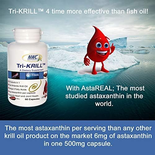 NWC Naturals Tri-Krill Oil Supplement for Men and Women, Supports Joint Health, Brain Function, and Overall Wellness with Astaxanthin