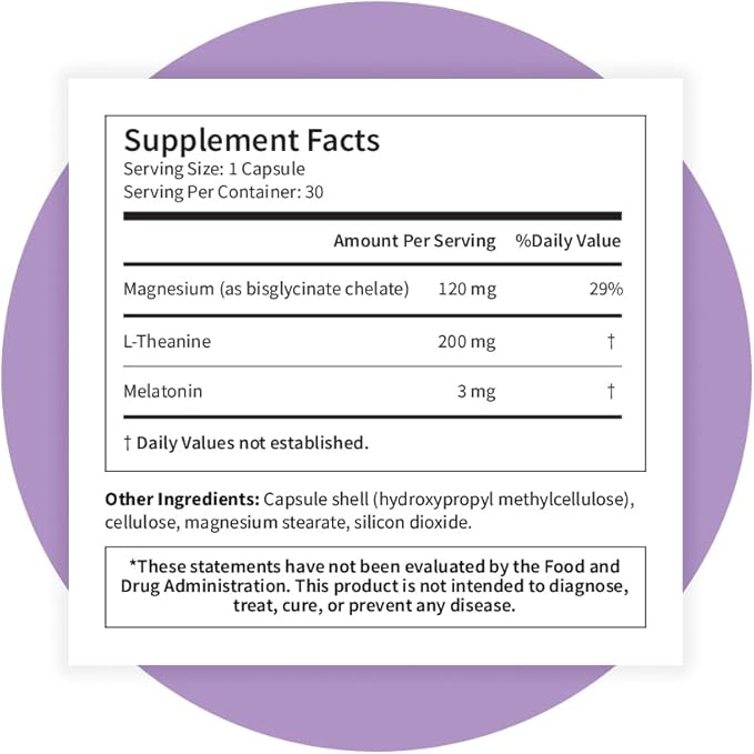 Pattern Wellness Sleep Complex Supplement - Deep, Slow-Wave Sleep - Mood & Stress Support - Natural Sleep Aid - 30 Vegetarian Capsules