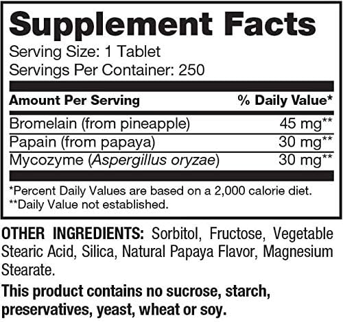 Papaya Pineapple Chewable Tabs (250 Tablets)