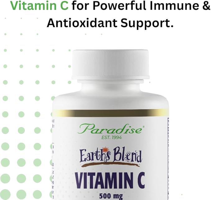 Paradise Herbs Earth's Blend Vitamin C with Nature's C and Adaptogens, Superfoods Base of Probiotics & Organic Alkalizing Greens, 90 Vegetarian Capsules