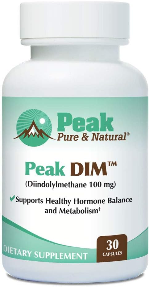 Peak Pure & Natural Peak DIM - Support Healthy Hormone & Estrogen Balance - Metabolism Support Supplement | 100mg - 30 Capsules