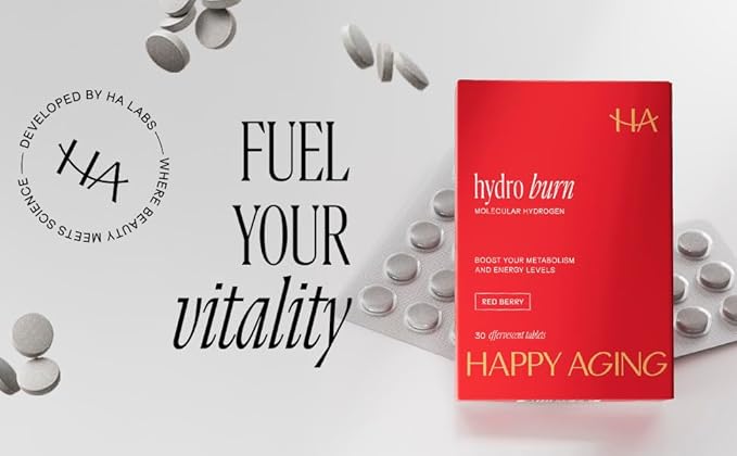 Hydro Burn Effervescent Hydrogen Tablets – Molecular Hydrogen for Longevity, Metabolic Support, Clean Energy & Thermogenic Weight Loss – Antioxidant, Caffeine-Free, 60 Tablets