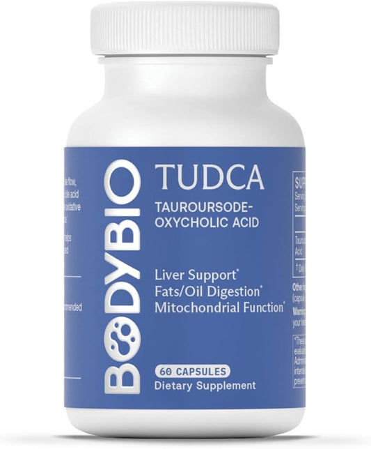 BodyBio TUDCA - Pure Tauroursodeoxycholic Acid Supplement - Support Bile Flow, Fat Metabolism & Liver Detox