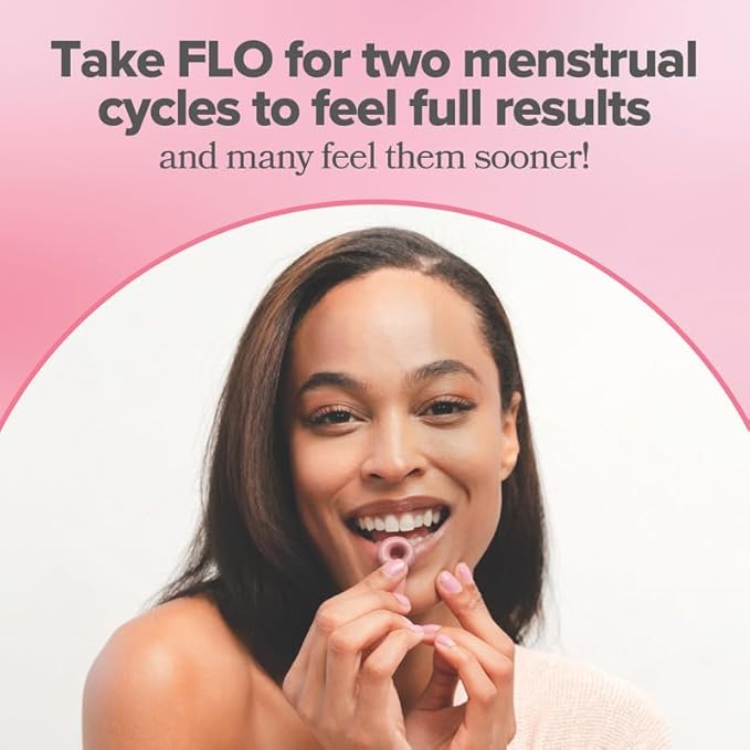 O Positiv FLO PMS Gummies for Women - Proactive PMS Relief - Targets Hormonal Breakouts, Bloating, Cramps, & Mood Swings with Chasteberry, Vitamin B6, & Lemon Balm - PMS Gummies (Pack of 1)