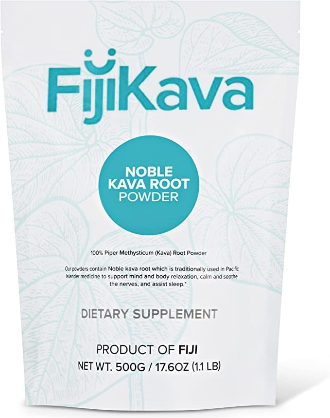 FijiKava Instant Kava Kava Powder 500g – Premium Kava Root Powder with High Kavalactone Content – Natural Relaxation Aid for Calmness, Stress Relief, and Sleep Support – Easy-to-Mix