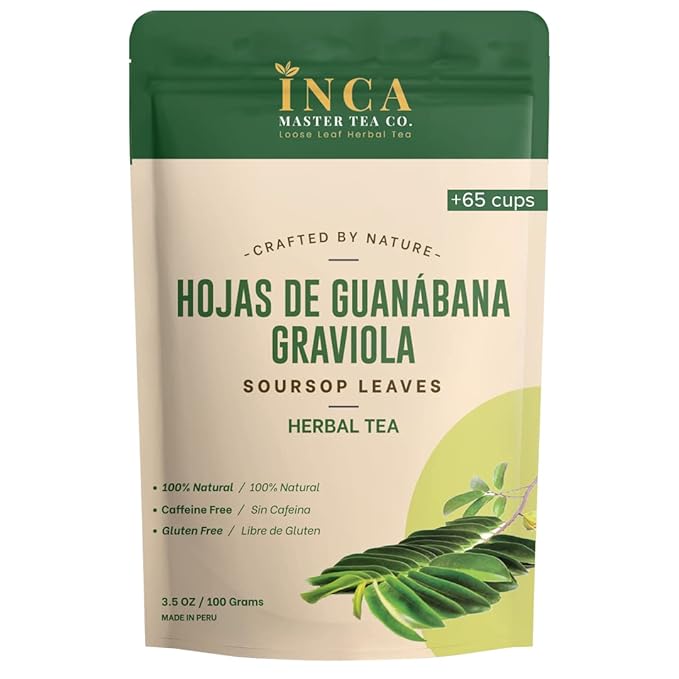 Inca Master Soursop Tea – Guanabana Leaves, Cut & Sifted Loose Leaf, 3.5 oz – Herbal Wellness Tea