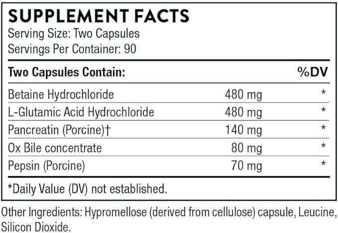 THORNE - Advanced Digestive Enzymes (Formerly Bio-Gest) - Blend of Digestive Enzymes to Aid Digestion* - Gut Health Support with Pepsin, Ox Bile, Pancreatin - 180 Capsules - 90 Servings