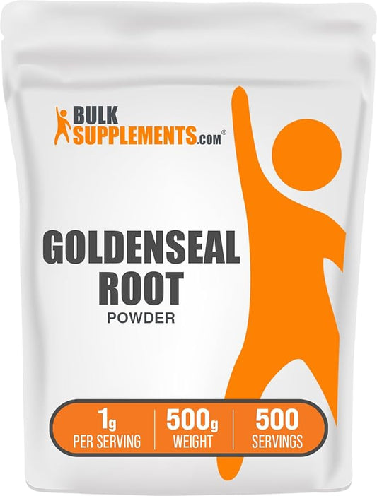 BulkSupplements.com Goldenseal Powder - Herbal Supplement, Sourced from Goldenseal Root - Vegan & Gluten Free, 1g per Serving, 500g (1.1 lbs) (Pack of 1)