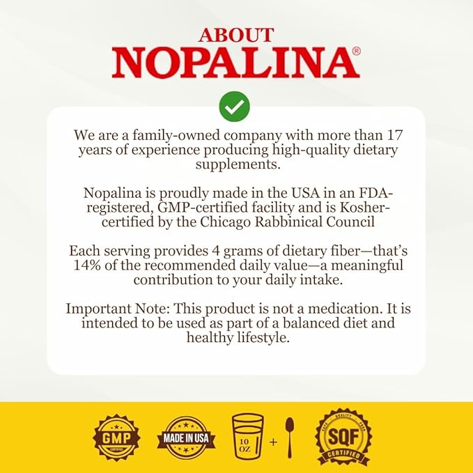 Nopalina Fiber Formula | Pineapple | 1 Lb Bag | 30 Servings | Flax Seed, Psyllium, Oat and Wheat Bran, Omega 3, 6 & 9 | Can Help with Regularity & More | The Original