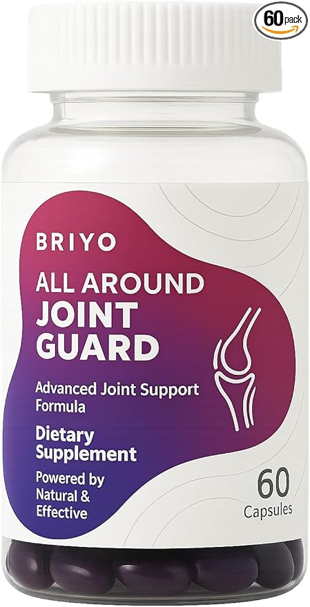 Briyo Joint Health Supplement All Around Joint Guard- with Collagen, Hyaluronic Acid, MSM & Boswellia, Quercetin, Bromelain and More for Cartilage, Joint Health & Flexibility, 30 Capsules