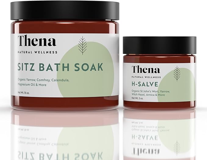 Organic Hemorrhoid Salve & Sitz Bath Soak Bundle – Comprehensive Relief for Hemorrhoids & Postpartum Recovery – Natural Healing & Soothing Comfort