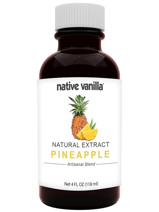Native Vanilla - Pineapple Flavor - 4 Fl Oz - Pure Flavors and Extracts - Perfect for Cooking, Baking, and Dessert Crafting