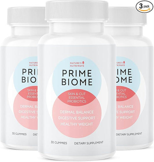 PrimeBiome Probiotic Gummies – Plant-Based Blend with Inulin, Lion’s Mane, Ginger & More– Non-GMO, No Stimulants, GMP Certified – 30 Gummies, 3 Month Supply