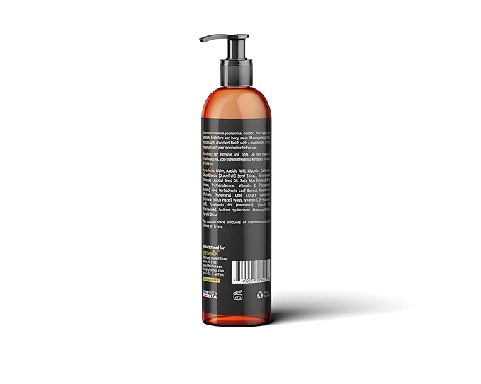 Azelaic Acid Serum with Hyaluronic Acid | Natural Face Serum with Vitamin C & Aloe Vera (12 Fl Oz), Clear, (Lyfe9080)