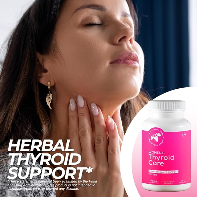 Mountain Meadow Herbs Women's Thyroid Care - Natural Herbal Supplement for Thyroid Function, Hormone Balance & Wellness 120ct
