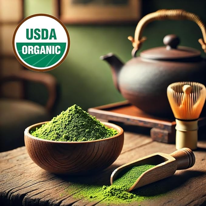 ONE WITH TEA Ceremonial Matcha Powder USDA Organic 1oz – Authentic Japanese Green Tea, Made in Japan | Perfect for Matcha Latte, Hot or Iced Drinks, Smoothies