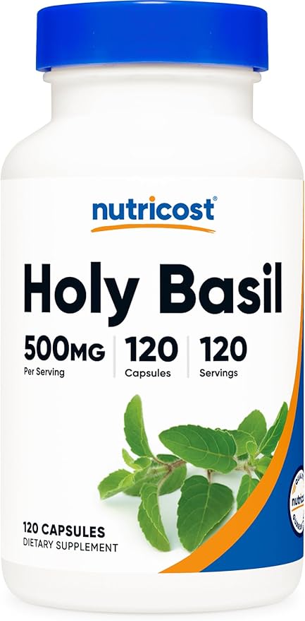 Nutricost Holy Basil Capsules 500mg, 120 Vegetarian Capsules - Gluten Free, Non-GMO