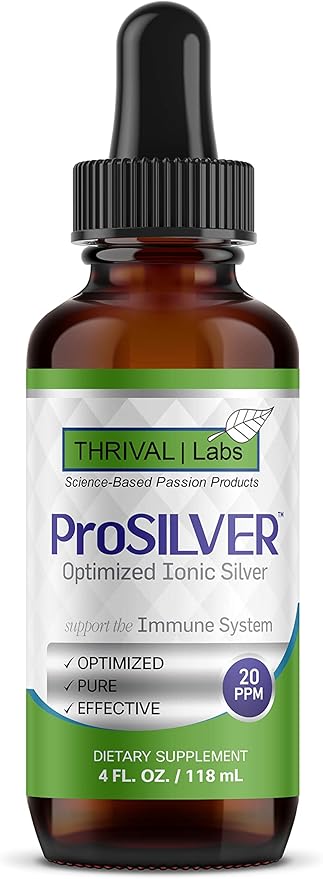 Ionic Colloidal Silver Liquid Dropper 20 PPM 4oz Inmune Support Plata Coloidal Drops for Immunity Bio Active
