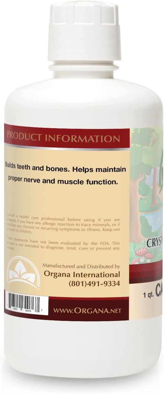 Organa Pure Crystalline Liquid Calcium Supplement - 30 PPM - Colloidal Minerals - Calcium Supplement for Women & Men - Liquid Calcium Citrate Alternative - 99.99% Pure Calcium