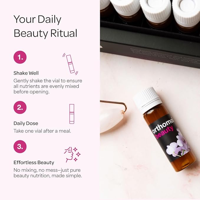 Orthomol Beauty, Women's Beauty Supplement, 7-Day Supply, Supports Hair, Skin, and Nail Health, Collagen Supplement with Coenzyme Q10
