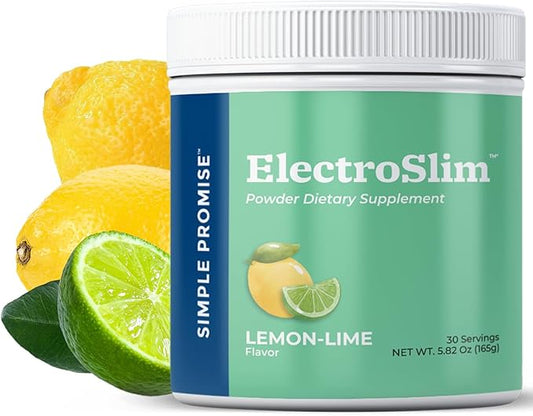 Simple Promise ElectroSlim - Sugar-Free Electrolyte Powder Hydration Support with Essential Electrolytes - No Sugar Formula for Daily Energy Balance - Lemon Lime Flavor