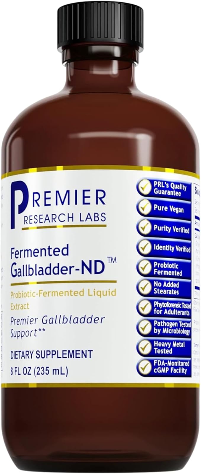 Premier Research Labs Fermented Gallbladder-ND - Gallbladder Cleanse, Milk Thistle and Artichoke Extract, Milk Thistle Liquid Drops, Tincture Supplement with Antioxidants, Turmeric - 8 Fl Oz Bottle