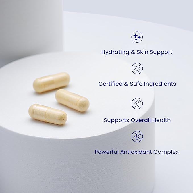 Relumins 1650mg L-Glutathione Complex with Hyaluronic Acid, Alpha Lipoic Acid, Rose HIPS, Vitamin E & Riboflavin – Antioxidant Support, Skin Hydration & Wellness – 90 Veggie Capsules x 3 Bottles