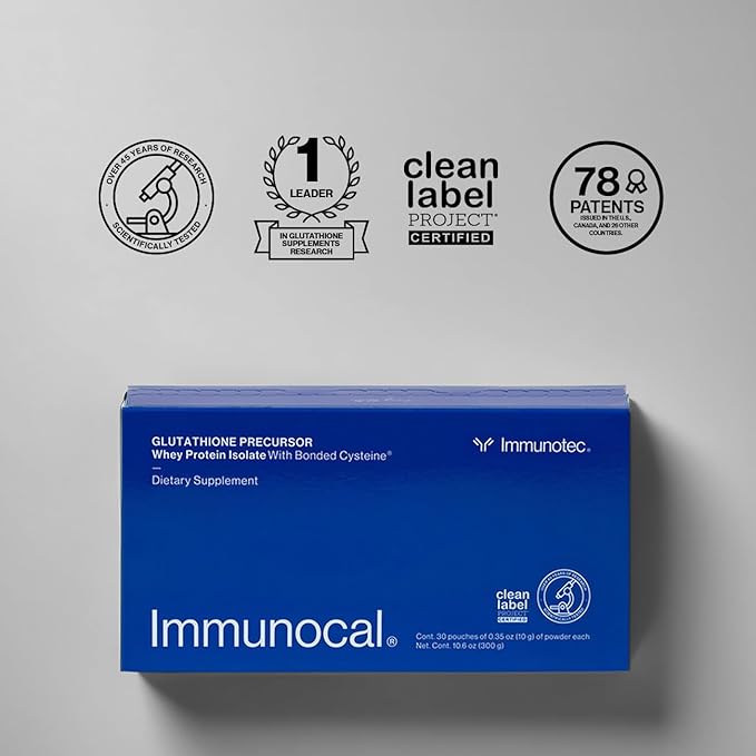 Immunocal Glutathione Precursor – Whey Protein Isolate, Immune Support, Master Antioxidant, Detox Cleanse + Brain Health | Fat-Free, Sugar-Free, Lactose-Intolerant Friendly | 30 Servings