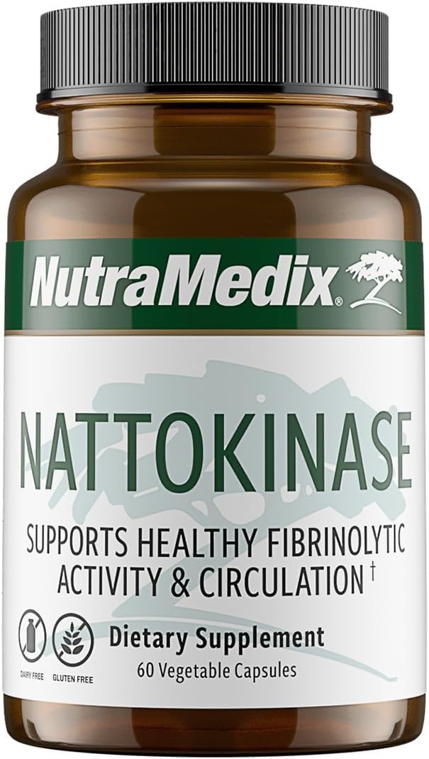 NutraMedix Nattokinase Supplement - Nattokinase 2000 FU per Serving - Formulated for to Support Heart Health and Healthy Circulation - Gluten + Dairy-Free (60 Capsules)