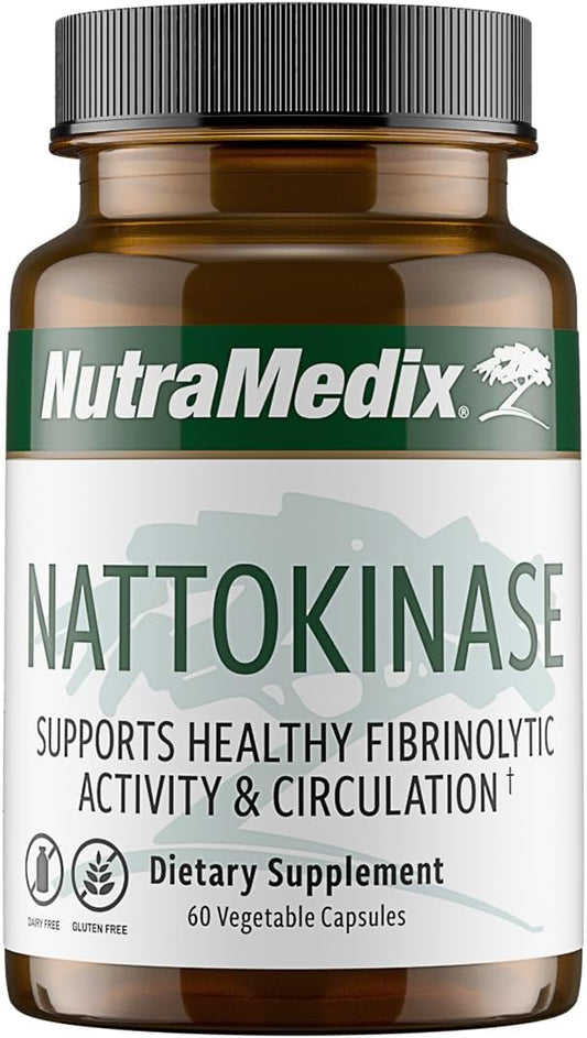 NutraMedix Nattokinase Supplement - Nattokinase 2000 FU per Serving - Formulated for to Support Heart Health and Healthy Circulation - Gluten + Dairy-Free (60 Capsules)