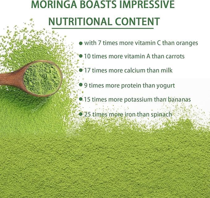 Organic Moringa Capsules 90ct - Natural Energy & Antioxidant Supplement with Vitamins - Vegan, Non-GMO (1PCS)