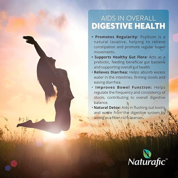 Psyllium Husk Capsules 1500mg – 100% Natural Fiber Supplement for Digestive Health & Regularity – Supports Gut Health & Weight Management – Non-GMO – 240 Capsules