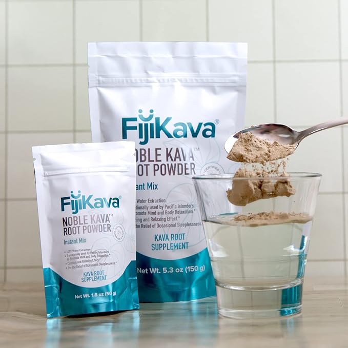 FijiKava Instant Kava Kava Powder 500g – Premium Kava Root Powder with High Kavalactone Content – Natural Relaxation Aid for Calmness, Stress Relief, and Sleep Support – Easy-to-Mix